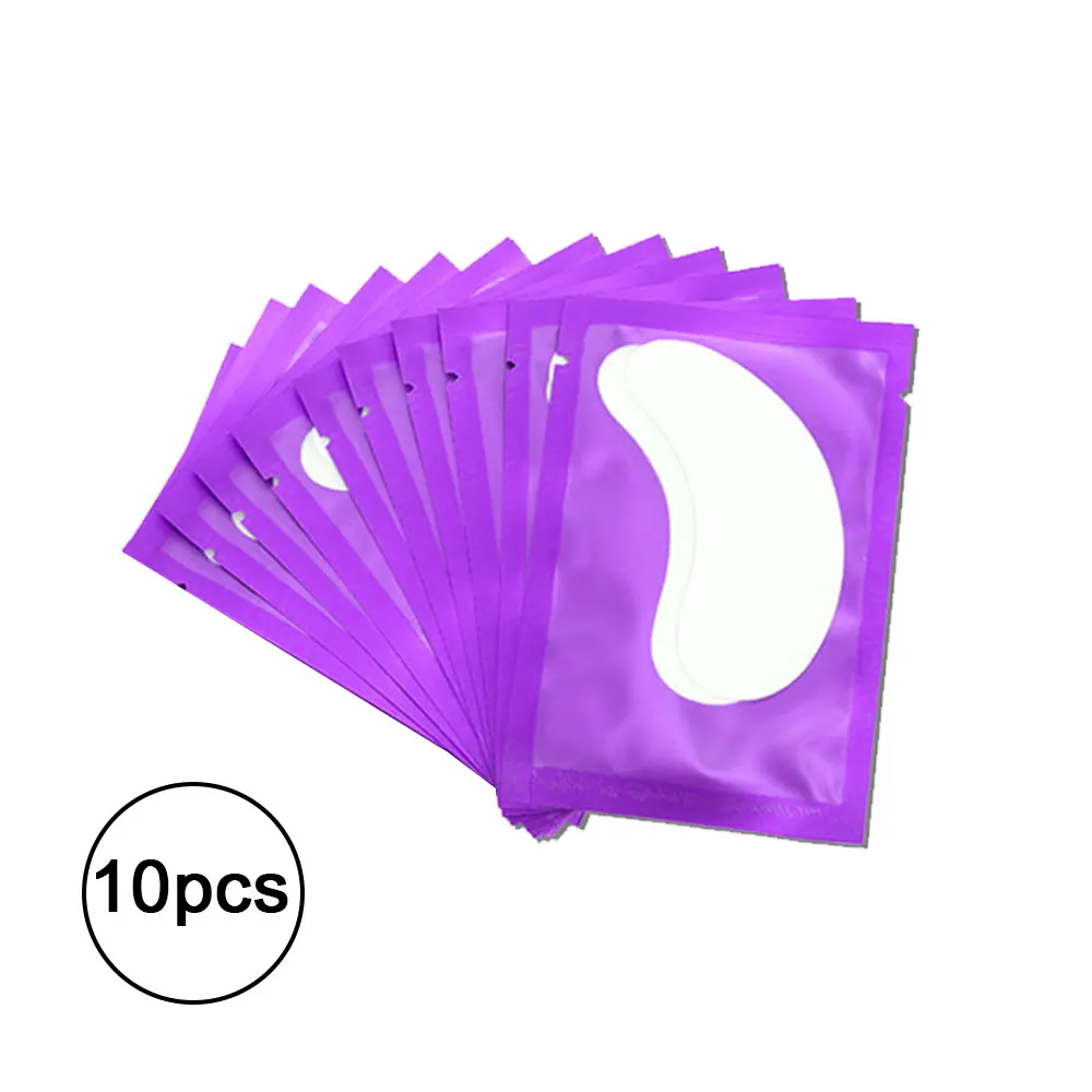 Purple 10pcs 10/20/50 пар Пластыри для наращивания ресниц кругов под глазами колодки Бумага патчи привитые глаз советы Стикеры обертывания инструменты для макияжа - Длина: Purple 10pcs