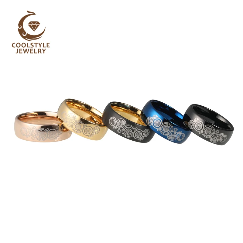 

8MM Men's Women's Tungsten Wedding Band Rose Gold Engagement Ring With Laser Engraving Comfort Fit