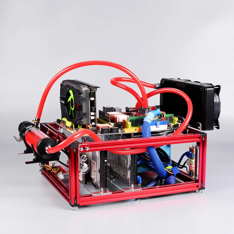 QDIY PC JMK DIY алюминиевый сплав ATX материнская плата ПК Шасси в корпусе открытая голая
