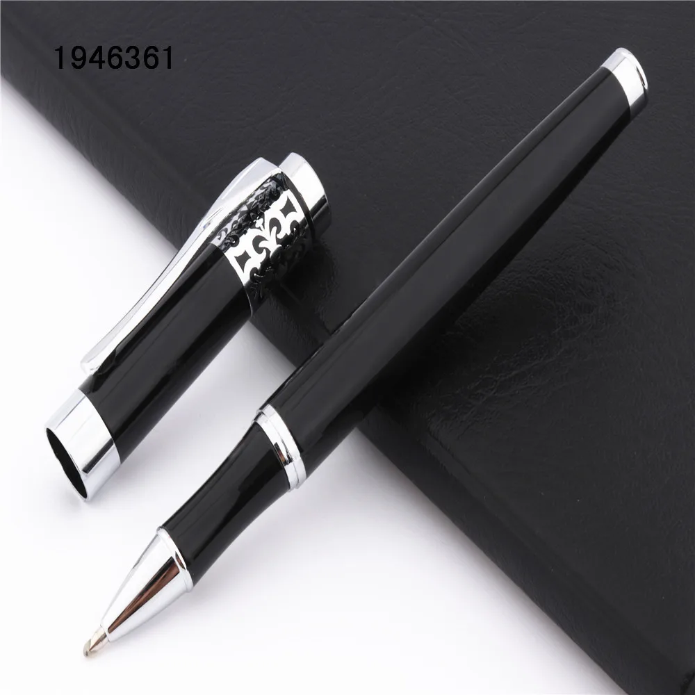 Ручка шариковая черная с цветком века со средним наконечником 400|rollerball pen|business penpen