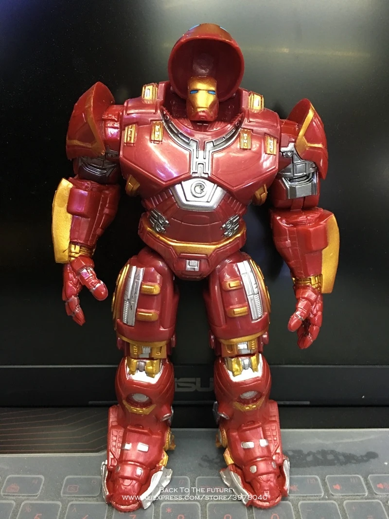 Disney Marvel Avengers 17cm Figure Super Heroes Iron Man Hulk Thanos Flashing Light Chest PVC Action Figures Toys for children | Игрушки и