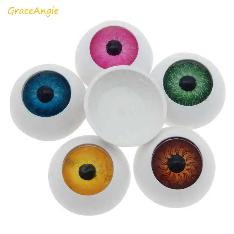 GraceAngie 10 шт. круглые полые защитные пластиковые глаза красочные глазные яблоки