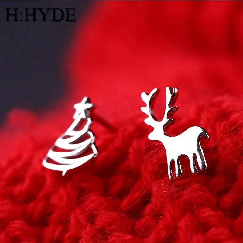 Милые маленькие рождественские серьги в виде оленя H:HYDE для женщин и девушек