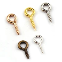 4 5x10mm vintage metal tone screw eyes bails top drilled beads end caps pendant diy charms connectors jewelry accessories
