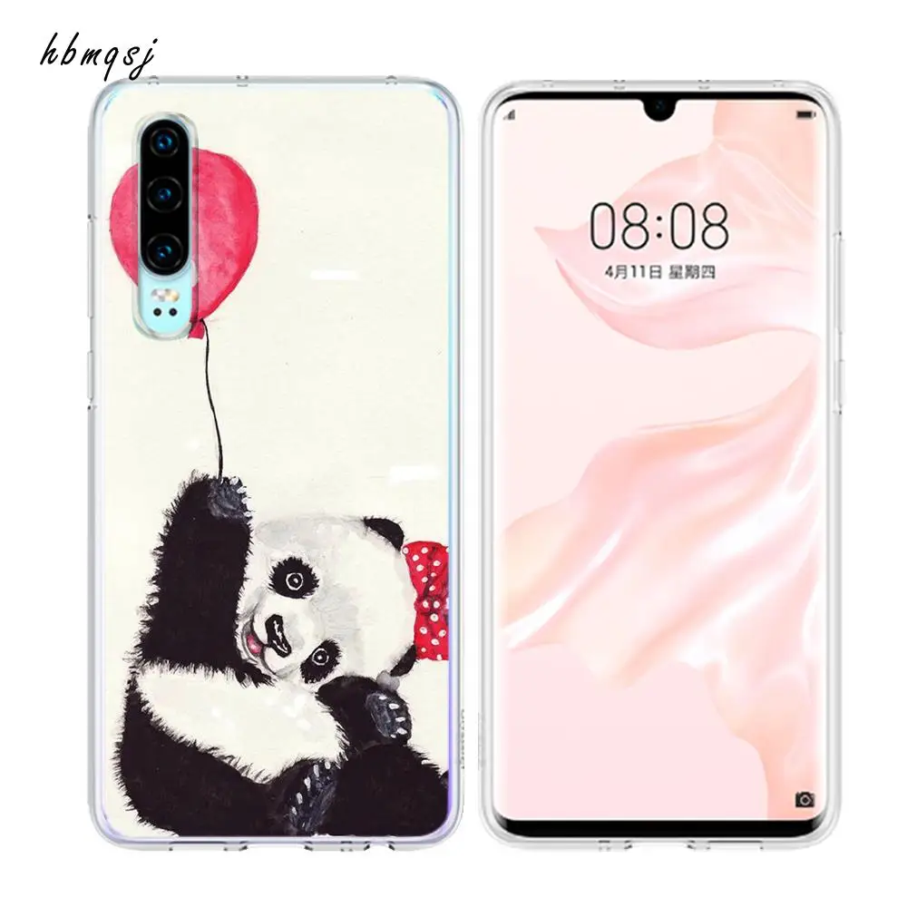 Чехол для huawei p30 lite p20 pro p10 p9 p8 funda оригинальный силиконовый чехол панда милый кот