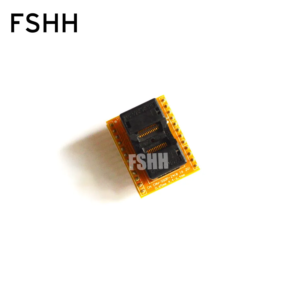 Enlarge CNV-SSOP24-DIP Programmer adapter SSOP24 to DIP24 Programmer adapter TSSOP24 ic test socket Pin pitch=0.65mm width=4.4mm 6.4mm