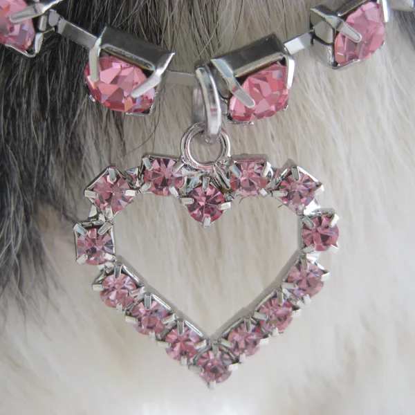 Ожерелье с подвеской в виде сердца стразы для маленьких собак и кошек|dog jewelry