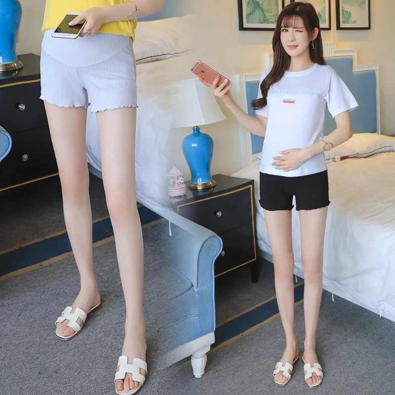 Летние брюки для беременных женщин 2020 Леггинсы хлопковые Серебристые шорты