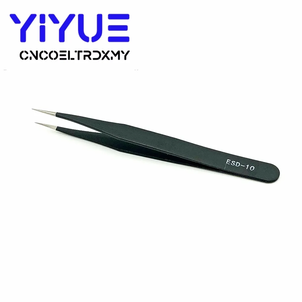 2 шт./лот ESD-10 ESD-15 антистатические изогнутые щипцы с прямым наконечником прецизионные паяльные пинцеты набор электронных ESD пинцет Инструмент