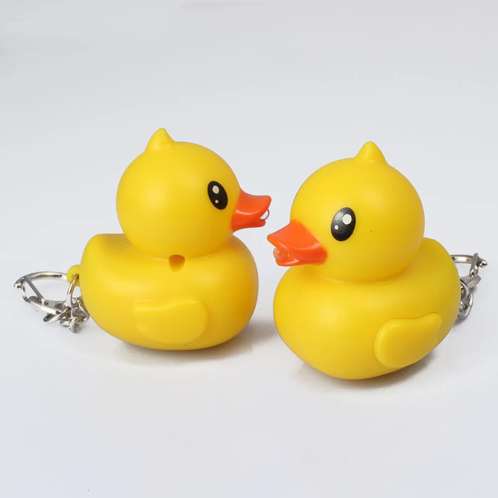 1 шт. милый пластиковый брелок с желтой уткой светодиодный фонарик забавный