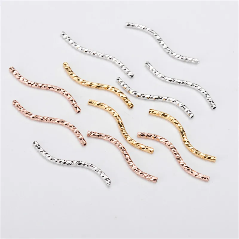

5PCS Gold and silver Plated Alloy Bend Tube Pearl chain bead necklace DIY making Jewelry finding & components parts