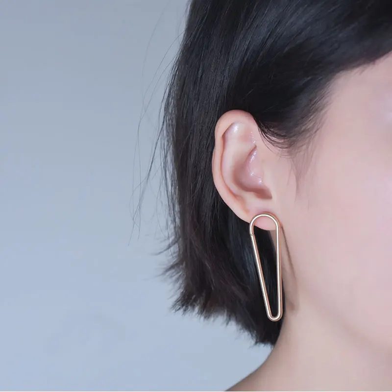 Carvejewl long stud earrings irregular circle big for women jewelry girl gift new fashion korean earring hot sale | Украшения и