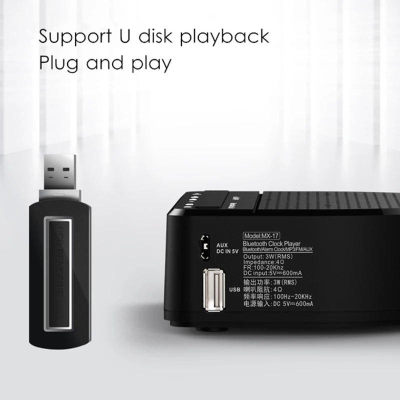 Беспроводная Светодиодная Будильник LEADSTAR bluetooth колонка громкая связь FM радио