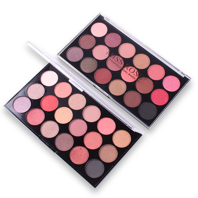 Miss Rose matte eyeshadow palette 18 colors earth nude makeup pigment waterproof long lasting shimmer smoky MS166 |