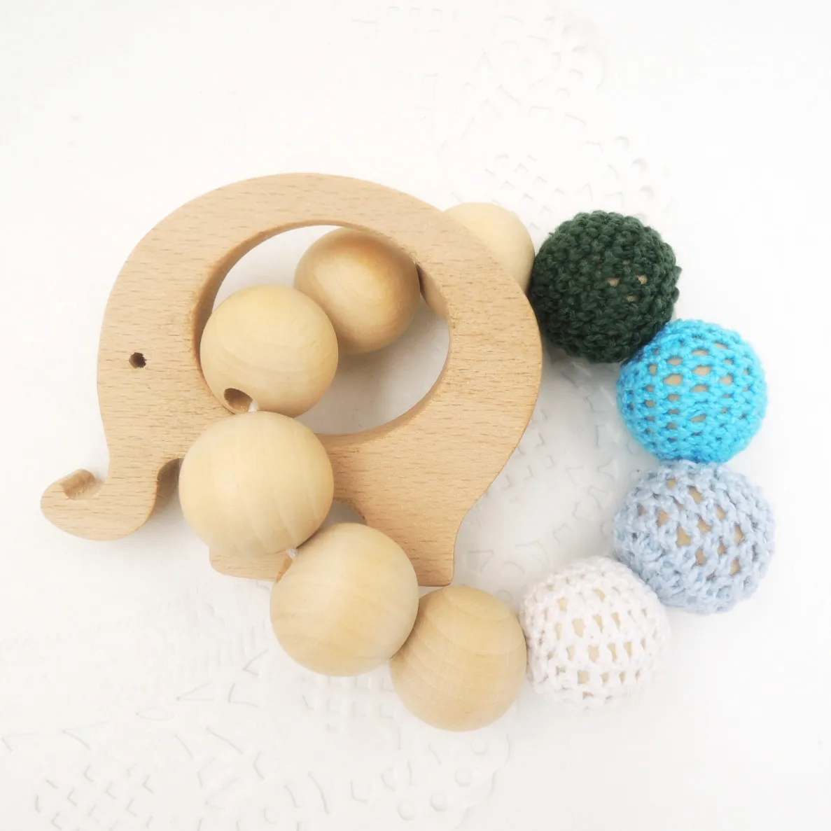 2 шт. детский Прорезыватель для зубов с деревянными бусинами | Мать и ребенок