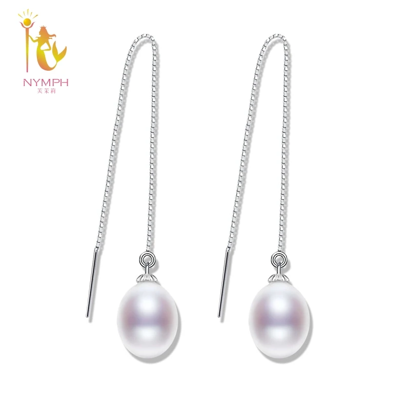 

Длинные жемчужные серьги NYMPH, из стерлингового серебра 925 пробы, модные на юбилей, E352