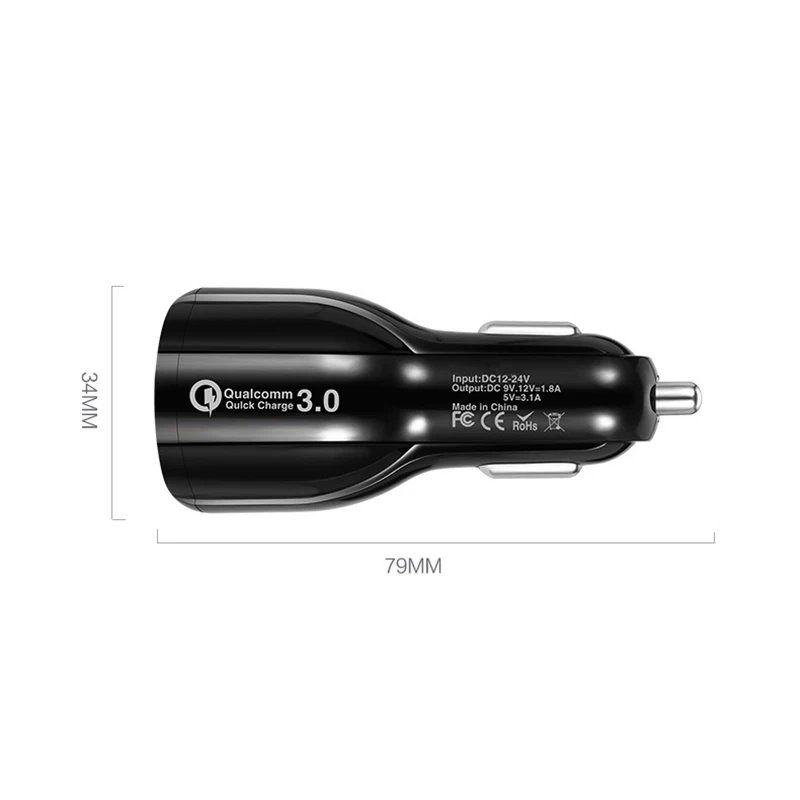 Устройство для автомобиля с двумя портами USB быстрое Адаптивное зарядное