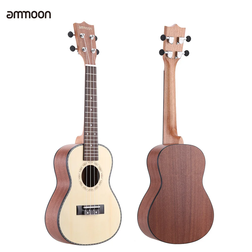 Укулеле ammoon 24 &quotдэдвуд (редкий материал) светодиодный EQ Cowry Shell Brims OX Bone седло 4