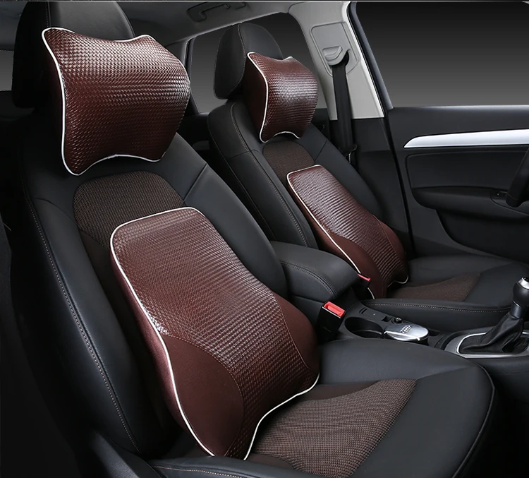 Lumbar Support Cushion For Car And Headrest Neck Pillow Kit Ergonomically Design Universal Fit Major Car Seat