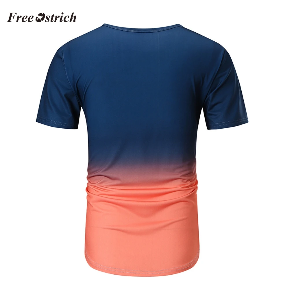 Бесплатная доставка Мужская Летняя Повседневная футболка контрастный цвет