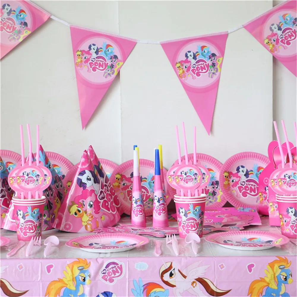105 шт./лот вечерние принадлежности my little pony посуда для шумов Свадебные украшения