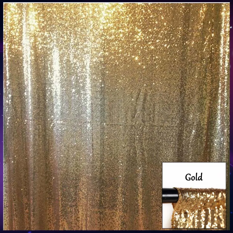 Gold 5 футов* 6 футов/10 футов* 10 футов белые/золотые блестки фоны, вечерние украшения для свадебной фотосъемки, шторы с блестками, драпировка, панели с блестками - Цвет: Gold