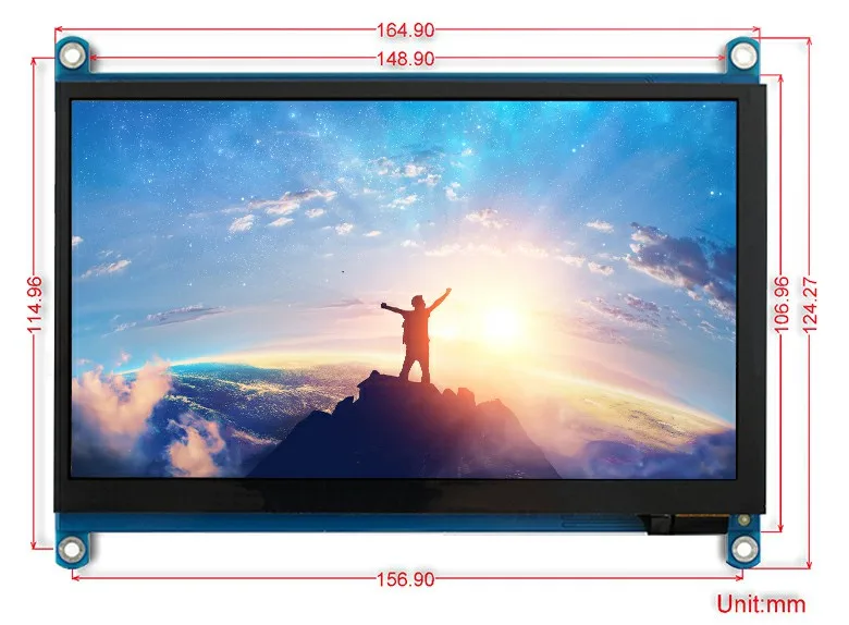 Waveshare 7 дюймов HDMI lcd(H) монитор 1024x600 разрешение ips емкостный сенсорный экран поддерживает Raspberry Pi