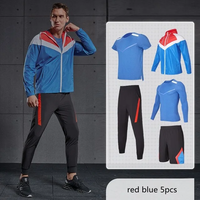Vansydical мужские спортивные наборы для бега, спортивные костюмы для бега, спортивная одежда для занятий спортом, одежда для занятий спортом, 5 шт., для спортзала для игры в баскетбол - Цвет: BTC5555
