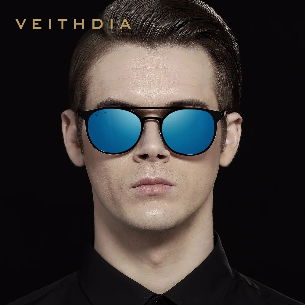 VEITHDIA винтажные солнцезащитные очки нержавеющая сталь поляризационные UV400