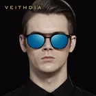 VEITHDIA , винтажные солнцезащитные очки , нержавеющая сталь , поляризационные, UV400 , мужские круглые , аксессуары, , 3900