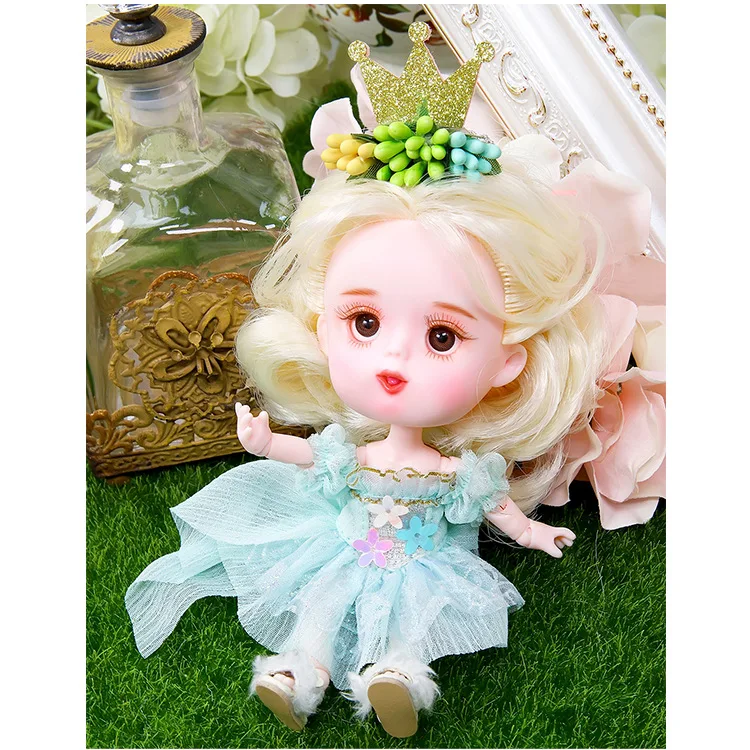 12 см миниатюрные Детские куклы BJD милые подвижные суставы 3D глаза кукла принцессы