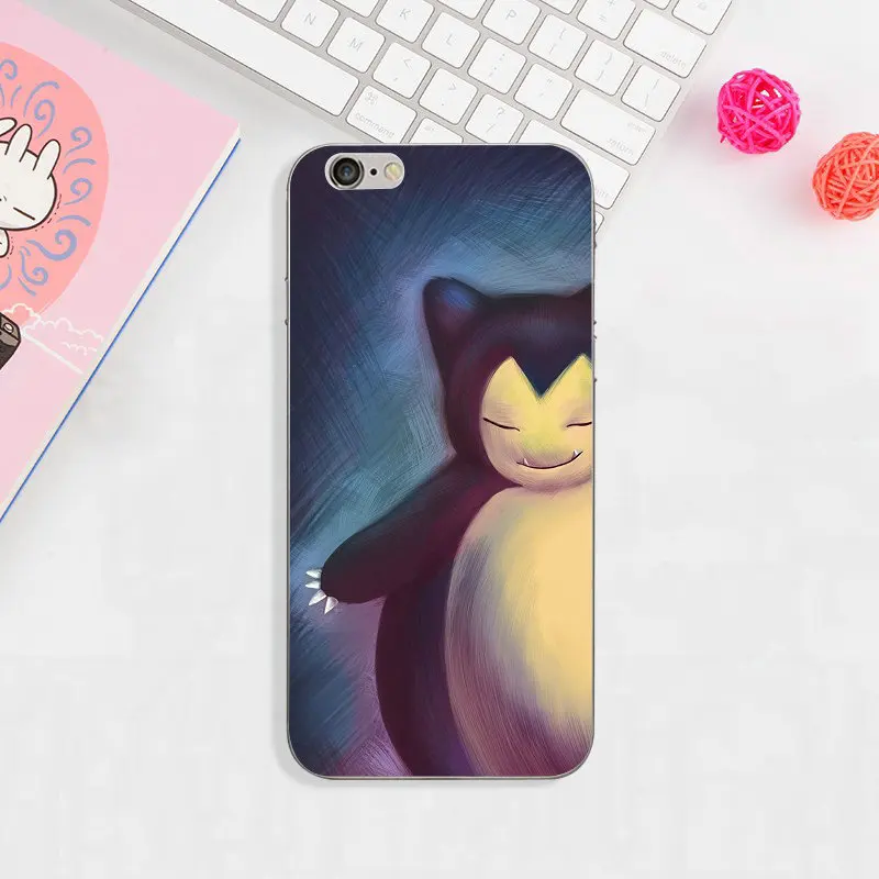 Мультфильм Snorlax Pokemons Мягкие силиконовые чехлы на мобильный телефон из ТПУ для iPhone