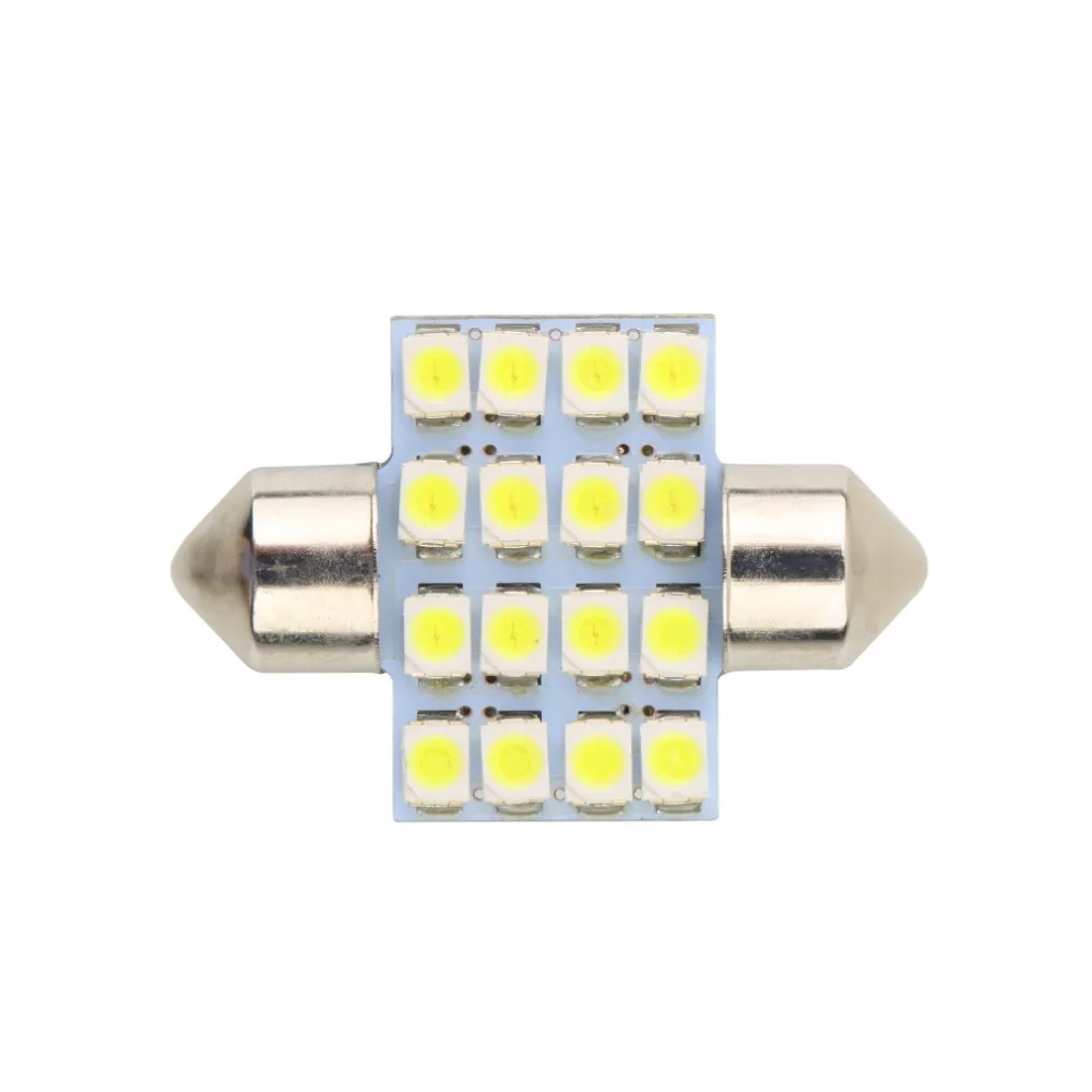 Автомобиль DIY светодиодный 31 мм 16 SMD чисто белая купол с фестонами автомобильный