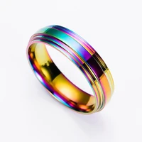 fashion men titanium ring high quality rainbow titanium wedding rings for men women us 6 12 finger rings jewelry distribution