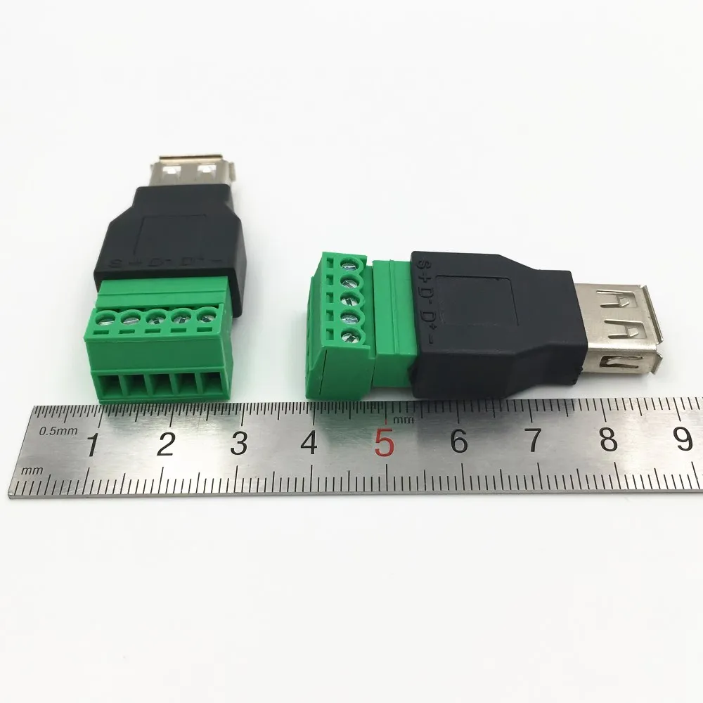 100 шт. USB 2 0 A штекер/гнездо на 5 Pin винтовой разъем с экраном USB2.0 Тип для