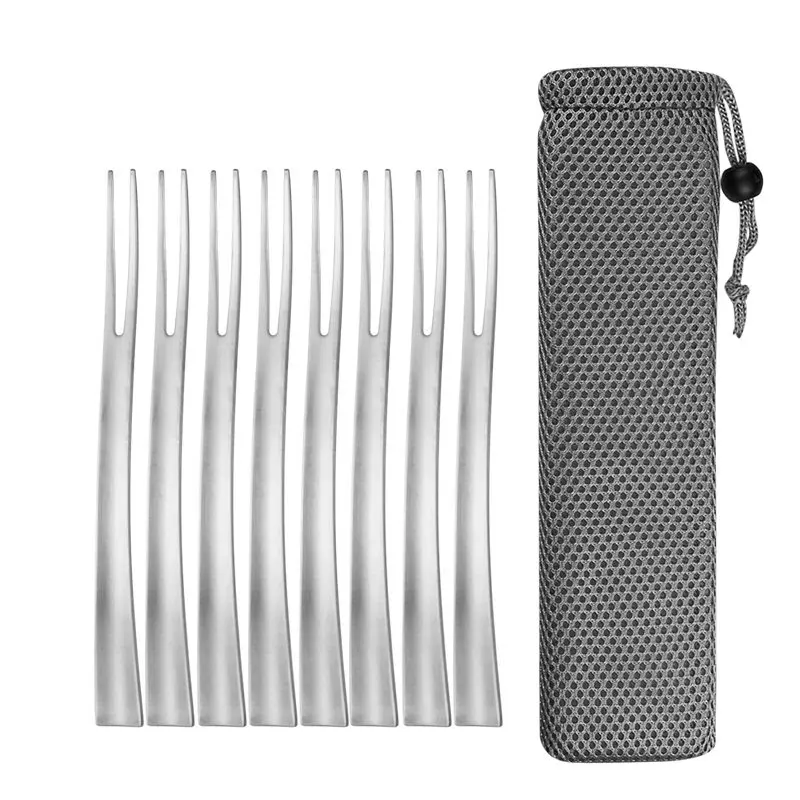 silver 8 pcs JueQi 4/8 шт красочные кухонные вилки из нержавеющей стали для фруктов набор столовых приборов вилка для торта, десертная посуда для закусок чайная столовая вилка - Цвет: silver 8 pcs