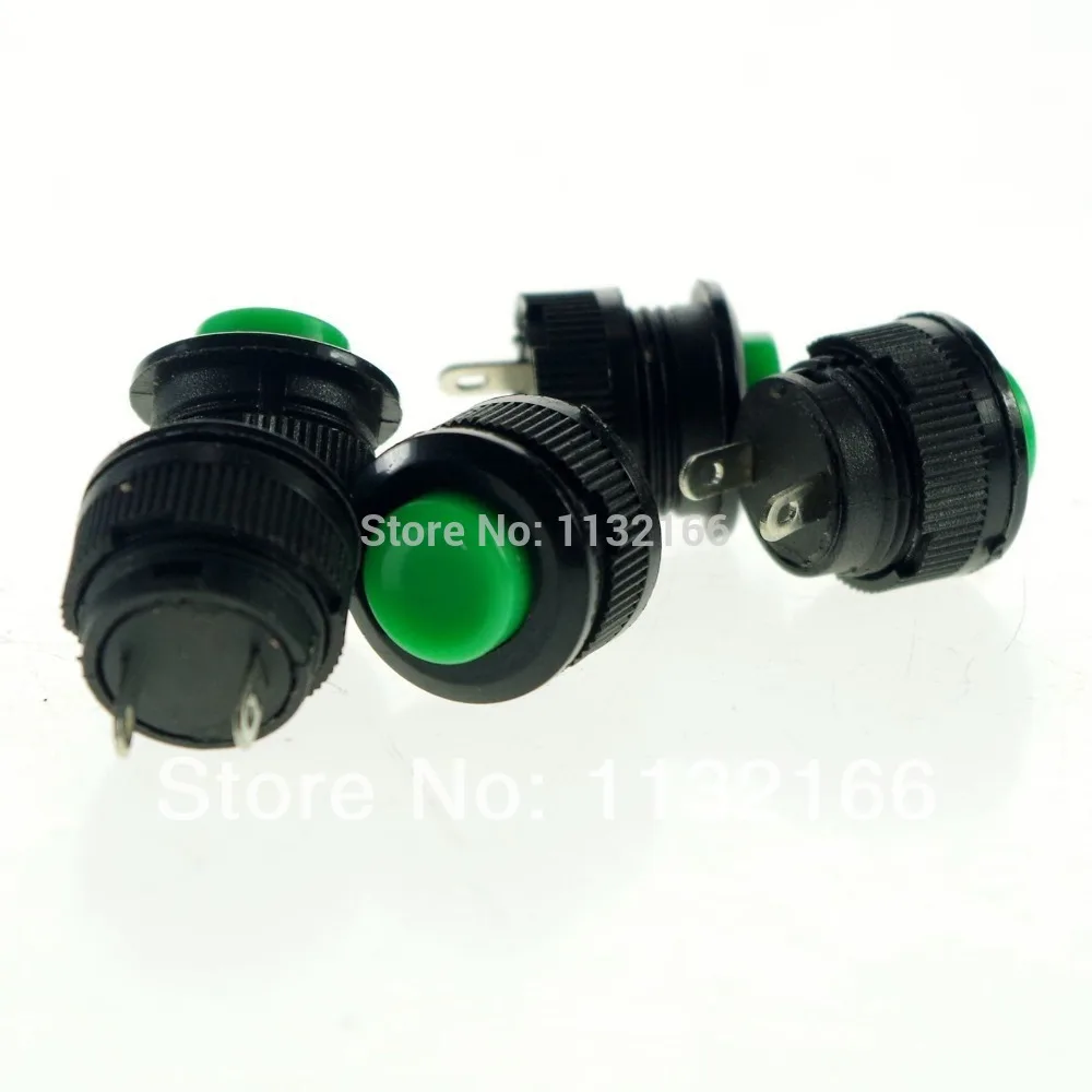 14 мм отверстие зеленый NC 2 Pin SPST Мгновенный кнопочный переключатель|switch switch|switch