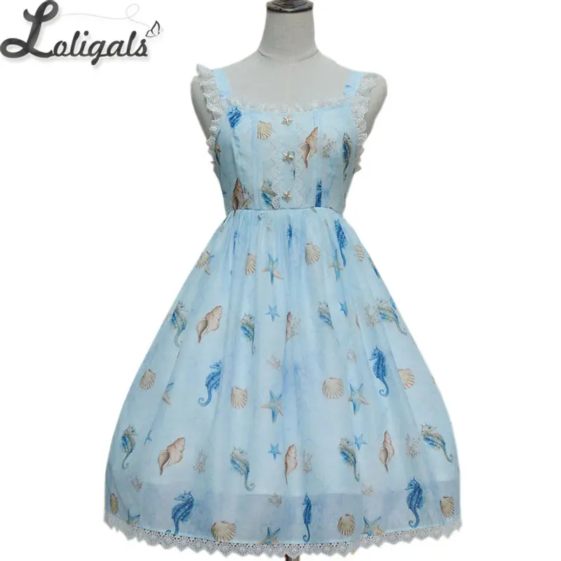 Женское Короткое платье из органзы Повседневное с принтом морских звезд и