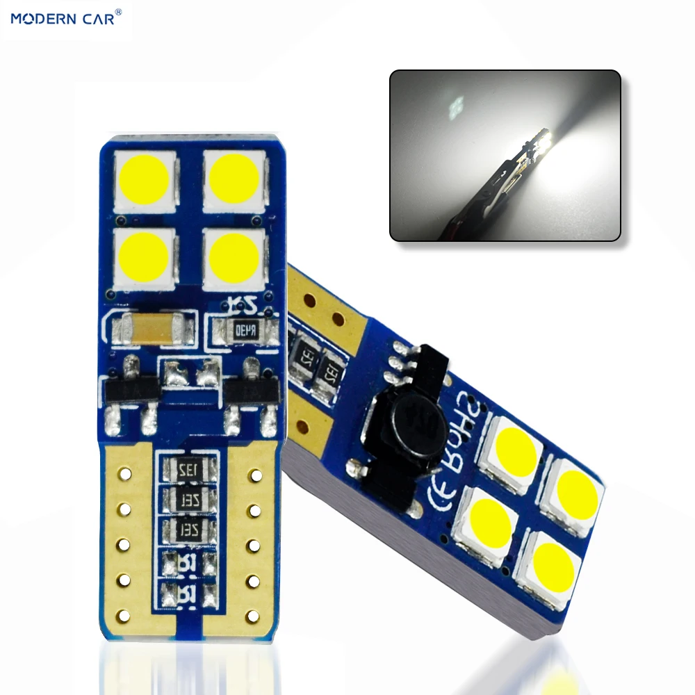 Светодиодная лампа T10 W5W для автомобиля 2 шт. 8SMD 3030 Can bus 12 В|Сигнальная лампа| |