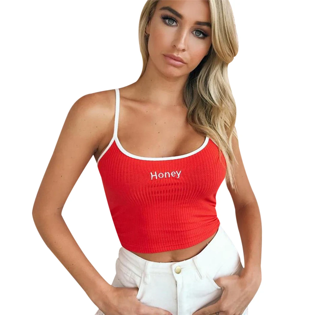 Сексуальный укороченный топ лето 2020 женские топы с вышитыми буквами белый