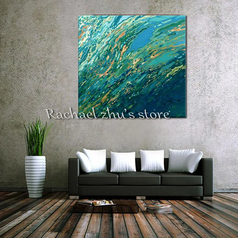

Handpainted Abstract Sea Wave Oil Paintings On Canvas Hotel Hall Wall Decor Office Sea Wall Pictures For Living Room Home Decor