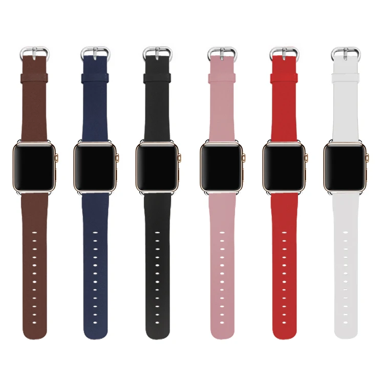 6 видов цветов роскошный ремешок для часов из натуральной кожи Apple Watch Sport iWatch 38