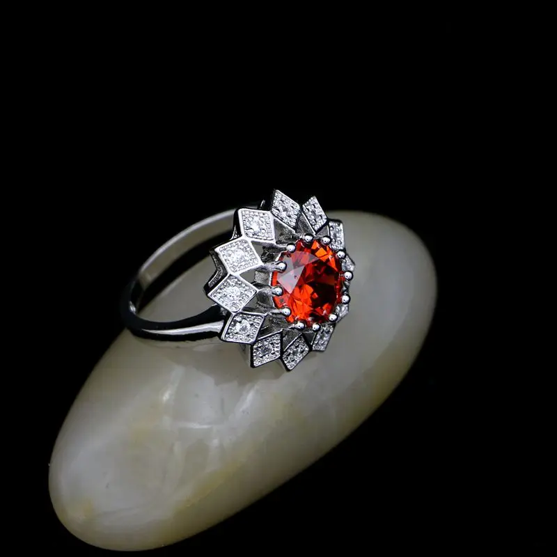 Fashion 925 Sterling Silver Jewelry Sets For Women Red CZ Earrings Necklace Ring Pendant New In 2018 Low Price Sale | Украшения и