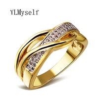 trendy elegant simple designer ring high quality clear cubic zirconia crystal aneis anillos excellent fashion jewelry for lady