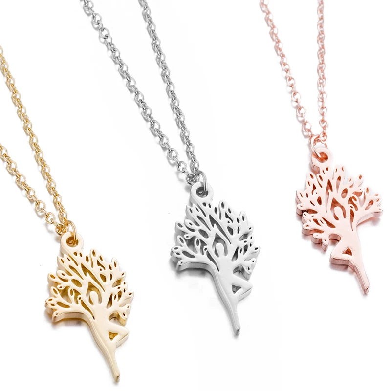 Hfarich лидер продаж ожерелье с человеческим деревом кулон длинная цепь из