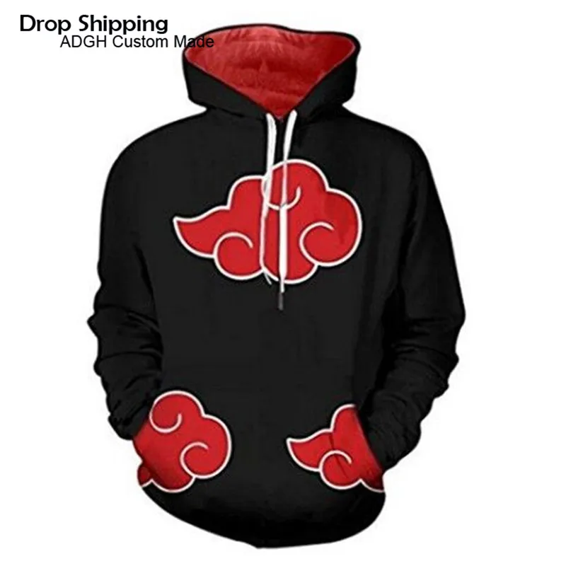 Толстовки и свитшоты Наруто толстовка черный пуловер Акацуки толстовки мужские