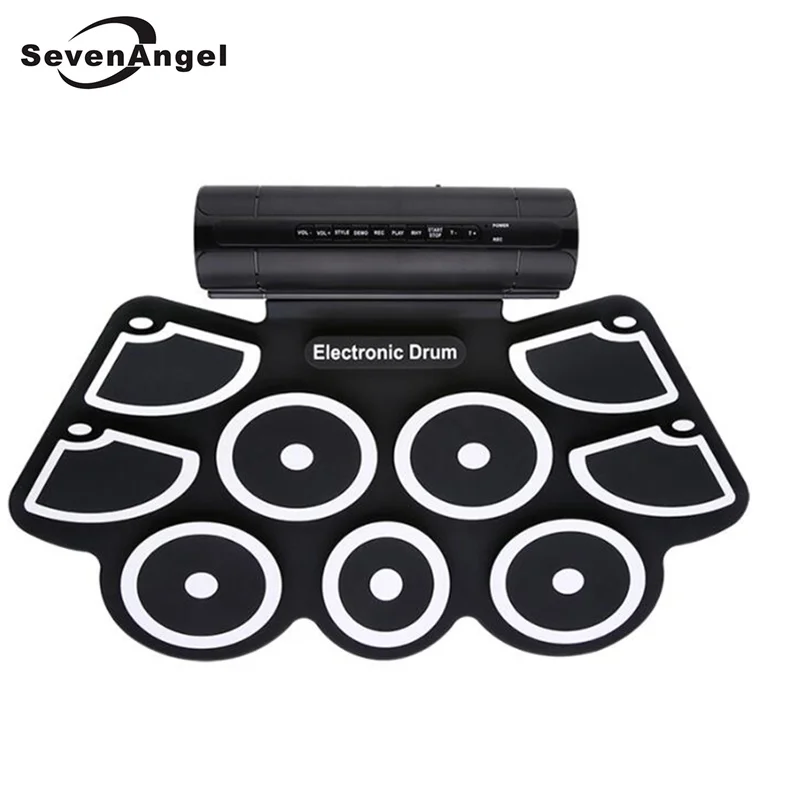Портативный скручивающийся электронный инструмент для тренировок на барабанах