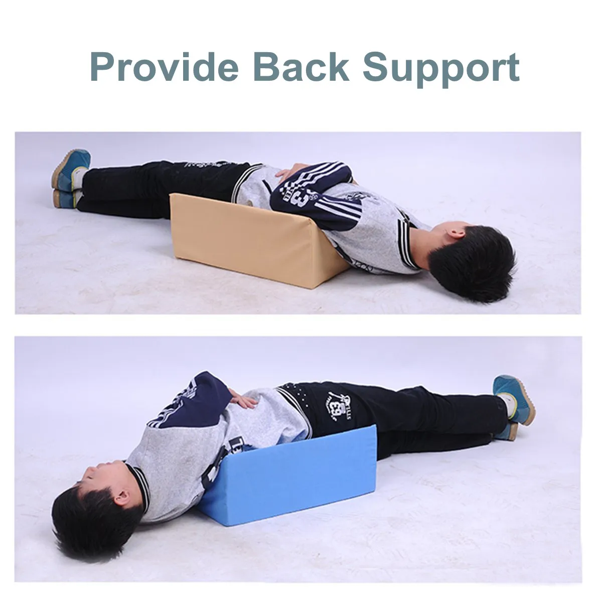Leather Sponge Orthopedic Acid Reflux Bed Wedge Pillow Back Leg Elevation Cushion Pad Bedding Triangle Pillows Brown 4 Sizes