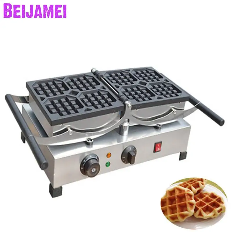 

BEIJAMEI Wholesale Countertop Commercial Electric Rotating Waffle Making 110V 220V Rotating Belgian Waffle Baker Maker Machine