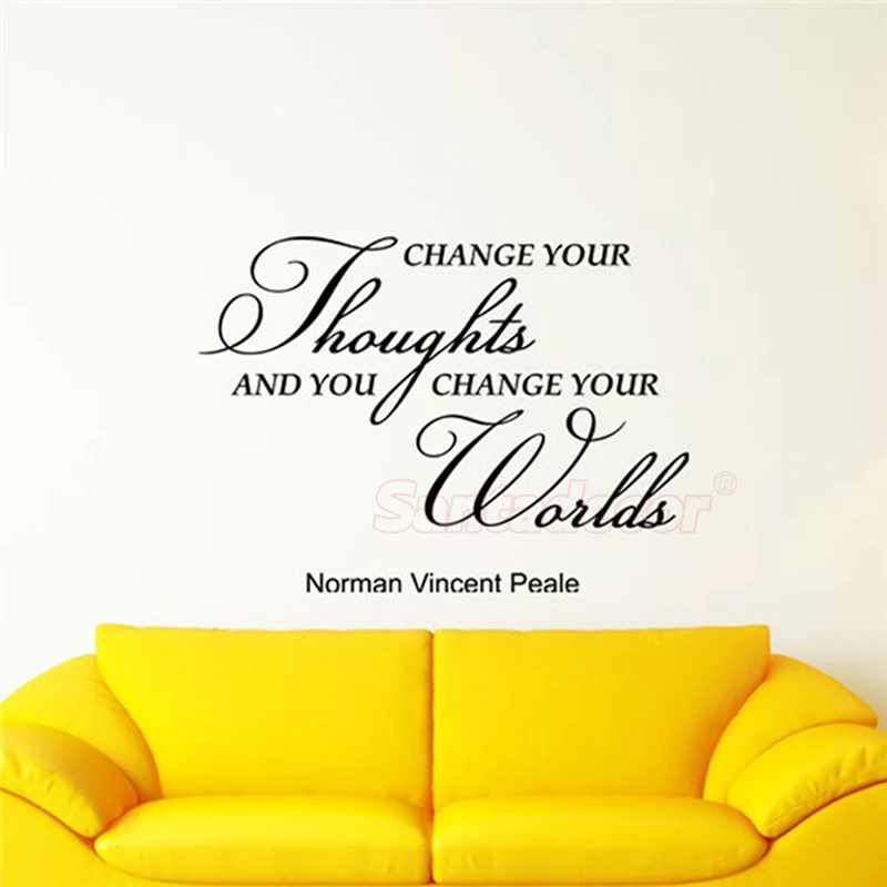 Виниловый Настенный декор наклейка Смена своих мыслей Норман Винсент пэйл